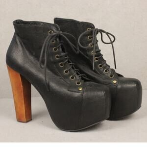 Jeffrey Campbell Lita Platform Heels Y2K Women 8M Goth Punk Rock Boho Grunge VTG
